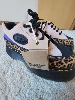 NEW RARE Dr. Martens Buzz Leopard Platform Shoes 5 Mob Wife Maximalist Grunge